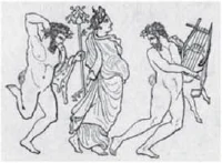 Dancing group. Based on a vase painting